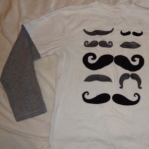 Gymboree Mustache shirt - long sleeve - Boys Sz 12
